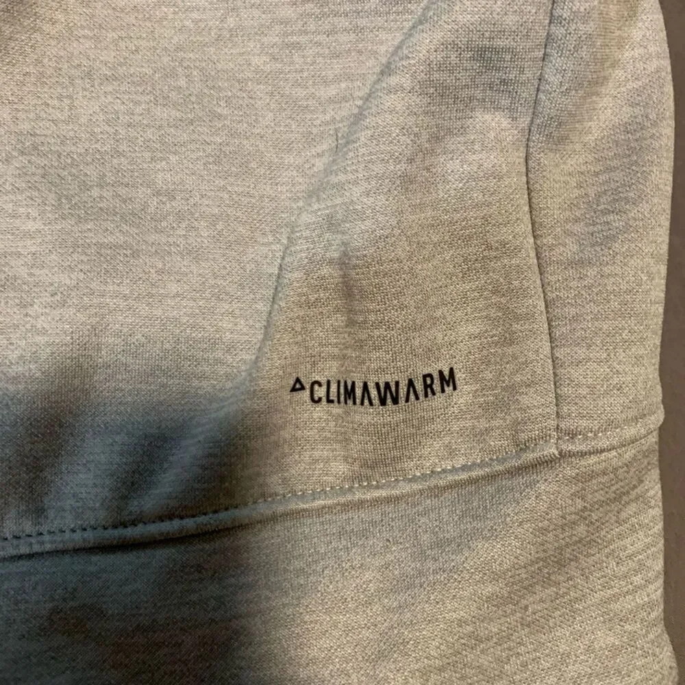 Adidas Men's/ Adult climawarm Grey logo hoodie xxl